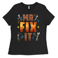 Black mr fix it Ladies Tee - HRA Design Shop