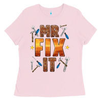Bubblegum Pink mr fix it Ladies Tee - HRA Design Shop