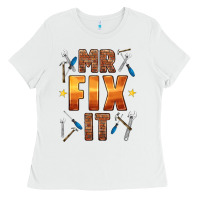 White mr fix it Ladies Tee - HRA Design Shop