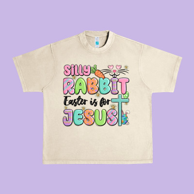 Silly Rabbit Easter Is For Jesus Urban Heavy Tee Designed By Maliassmallbusiness
