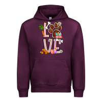 Mauve Wine Tie dye easter love dog paw Urban Hoodie - BundleAndBundleShop