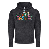 Vintage Black cross rabbit gnomes happy easter Vintage Hoodie - Jasminsmagicworld
