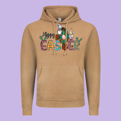 Cross Rabbit Gnomes Happy Easter Vintage Hoodie Designed By Jasminsmagicworld