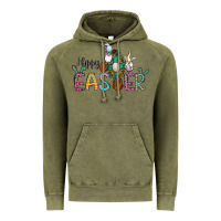 Vintage Olive cross rabbit gnomes happy easter Vintage Hoodie - Jasminsmagicworld