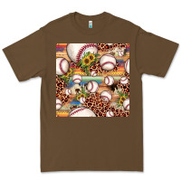 Cacao baseball leopard cowhide sunflower seamless pattern Premium Tee - JahusDesignShop