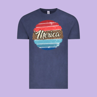 Leopard Merica Vintage Tee Designed By Maliassmallbusiness