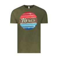 Vintage Olive leopard merica Vintage Tee - MaliasSmallBusiness