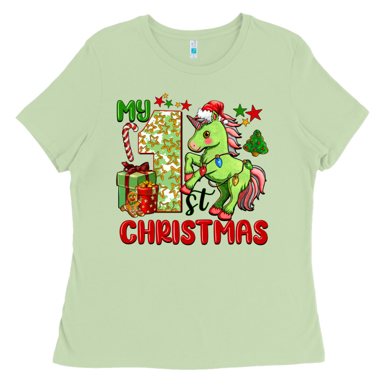 My First Christmas Unicorn Ladies Tee by FaDigitalArtStudio | Teevron