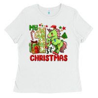White my first christmas unicorn Ladies Tee - FaDigitalArtStudio