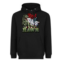 Black Red white rawr 4th of july Heavyweight Hoodie - HowdyJamesFarm