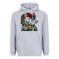 Heather Grey Red white rawr 4th of july Heavyweight Hoodie - HowdyJamesFarm