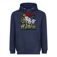 Navy Red white rawr 4th of july Heavyweight Hoodie - HowdyJamesFarm