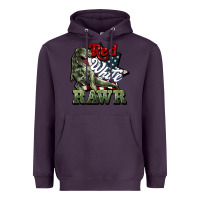 Plum Red white rawr 4th of july Heavyweight Hoodie - HowdyJamesFarm