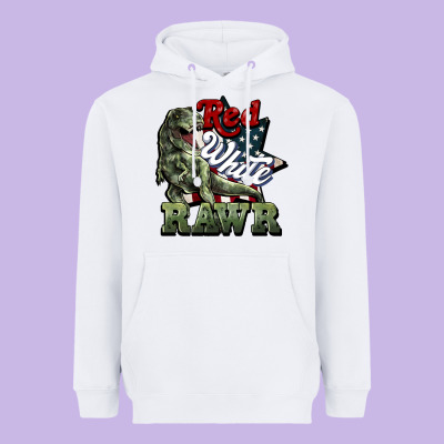 Red White Rawr 4th Of July Heavyweight Hoodie Designed By Howdyjamesfarm