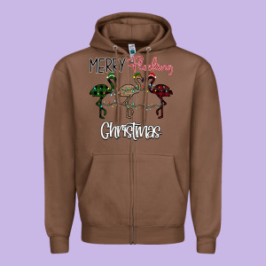 Merry Flocking Christmas Zipper Hoodie Designed By Bettercallsaul