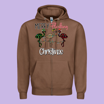 Merry Flocking Christmas Zipper Hoodie Designed By Bettercallsaul