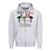 Heather Grey Merry Flocking Christmas Zipper Hoodie - Bettercallsaul
