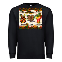 Black peace love juneteenth Premium Sweatshirt - TumblerDesignByShophia