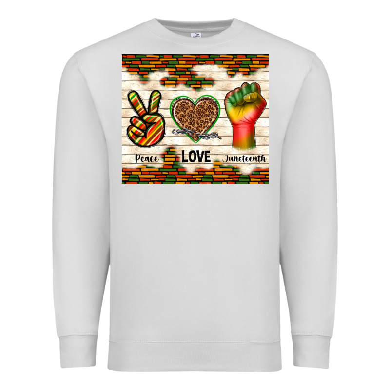 Peace Love Juneteenth Premium Sweatshirt by TumblerDesignByShophia | Teevron