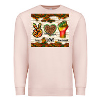 Pale Pink peace love juneteenth Premium Sweatshirt - TumblerDesignByShophia