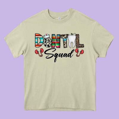 Dental Squad Heavy Core Tee Designed By Cowhidedigitalart