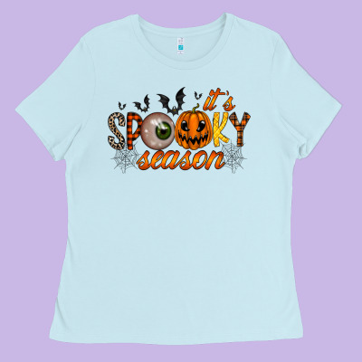 Spooky Season Ladies Tee Designed By Racoondesign