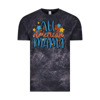 Cloud Black all american mama Vintage Tee - MaliasSmallBusiness