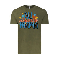 Vintage Olive all american mama Vintage Tee - MaliasSmallBusiness
