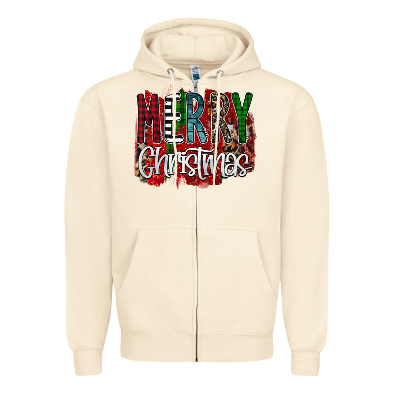 Merry Christmas Buffalo Plaid Leopard Zipper Hoodie by Bettercallsaul | Teevron