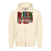 Sandshell Merry Christmas Buffalo Plaid Leopard Zipper Hoodie - Bettercallsaul