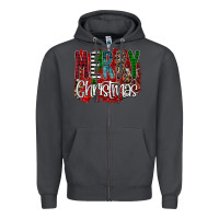 Smoke Merry Christmas Buffalo Plaid Leopard Zipper Hoodie - Bettercallsaul