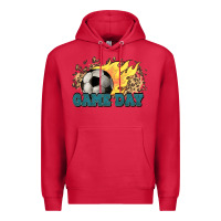 Cardinal Game day Soccer leopard flames fireball Premium Hoodie - HowdyJamesFarm