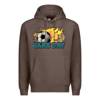 Coffee Game day Soccer leopard flames fireball Premium Hoodie - HowdyJamesFarm