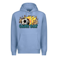 Colony Blue Game day Soccer leopard flames fireball Premium Hoodie - HowdyJamesFarm