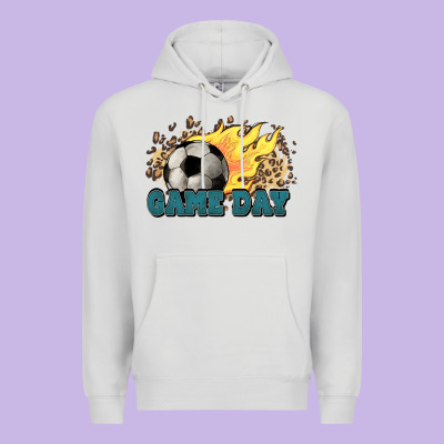 Game Day Soccer Leopard Flames Fireball Premium Hoodie Designed By Howdyjamesfarm