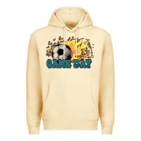 Pina Colada Game day Soccer leopard flames fireball Premium Hoodie - HowdyJamesFarm