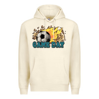 Sandshell Game day Soccer leopard flames fireball Premium Hoodie - HowdyJamesFarm