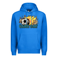 True Royal Game day Soccer leopard flames fireball Premium Hoodie - HowdyJamesFarm