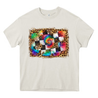 Cream race leopard and tie dye background Heavy Core Tee - HRA Design Shop