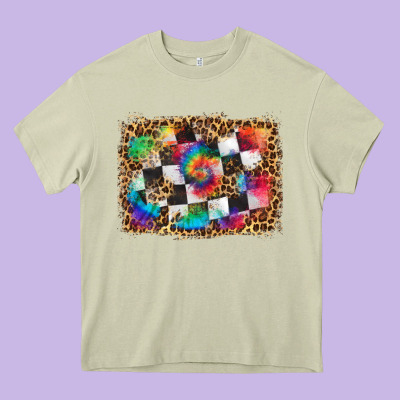 Race Leopard And Tie Dye Background Heavy Core Tee Designed By Hra Design Shop