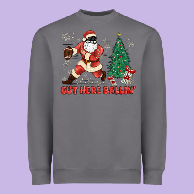 Out Here Ballin' Heavyweight Sweatshirt Designed By Maliassmallbusiness