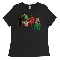 Black papa elf skull Ladies Tee - FaDigitalArtStudio