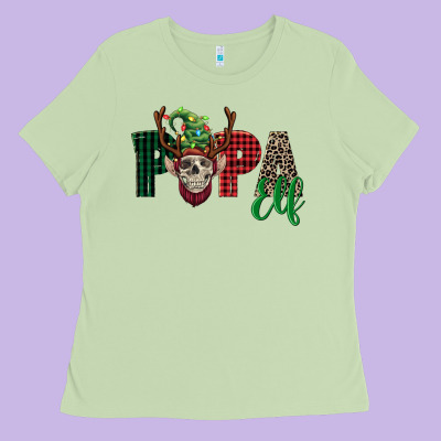 Papa Elf Skull Ladies Tee Designed By Fadigitalartstudio