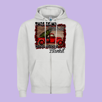 Christmas Movie Watching Blanket Zipper Hoodie Designed By Bettercallsaul