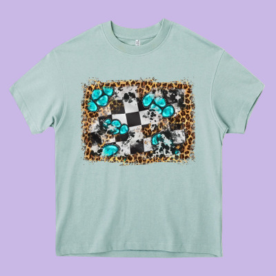 Race Leopard And Gemstone Background Heavy Core Tee Designed By Hra Design Shop