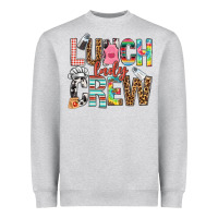 Heather Grey lunch lady crew Heavyweight Sweatshirt - NancyCooperArtShop
