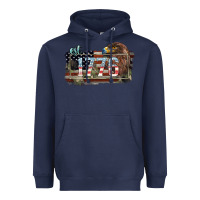 Navy Eat. 1776 eagle 4th of july Heavyweight Hoodie - HowdyJamesFarm