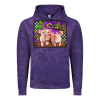Cloud Purple mardi gras western leopard pigs Vintage Hoodie - Jasminsmagicworld