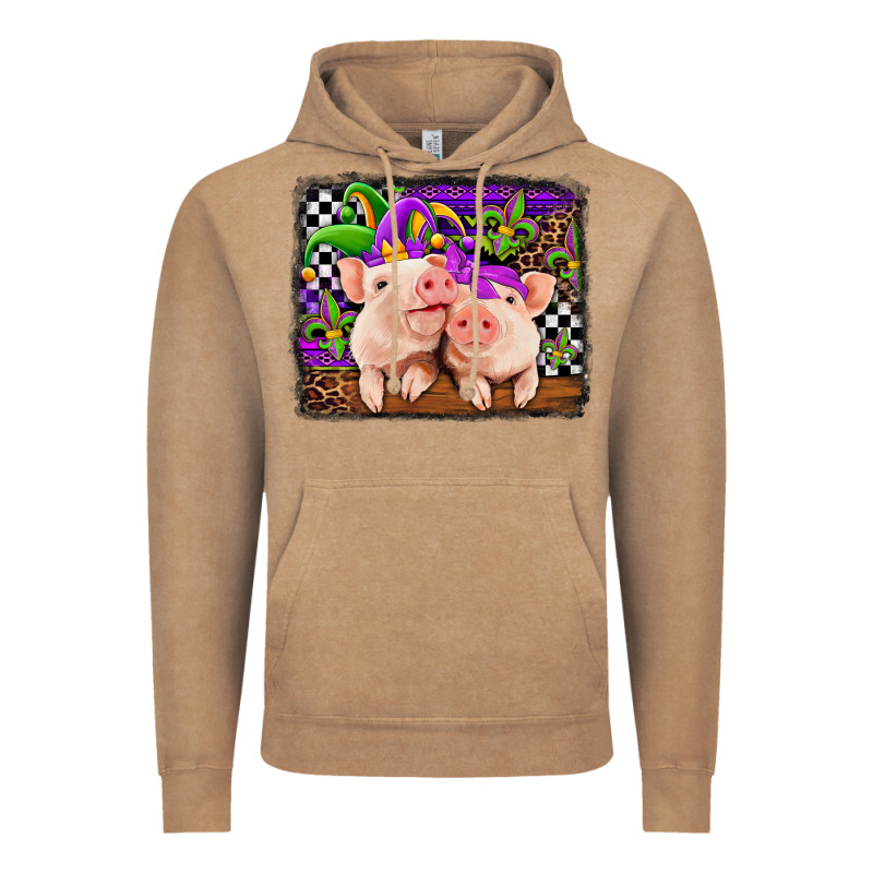 Mardi Gras Western Leopard Pigs Vintage Hoodie by Jasminsmagicworld | Teevron