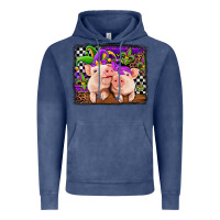 Vintage Denim mardi gras western leopard pigs Vintage Hoodie - Jasminsmagicworld